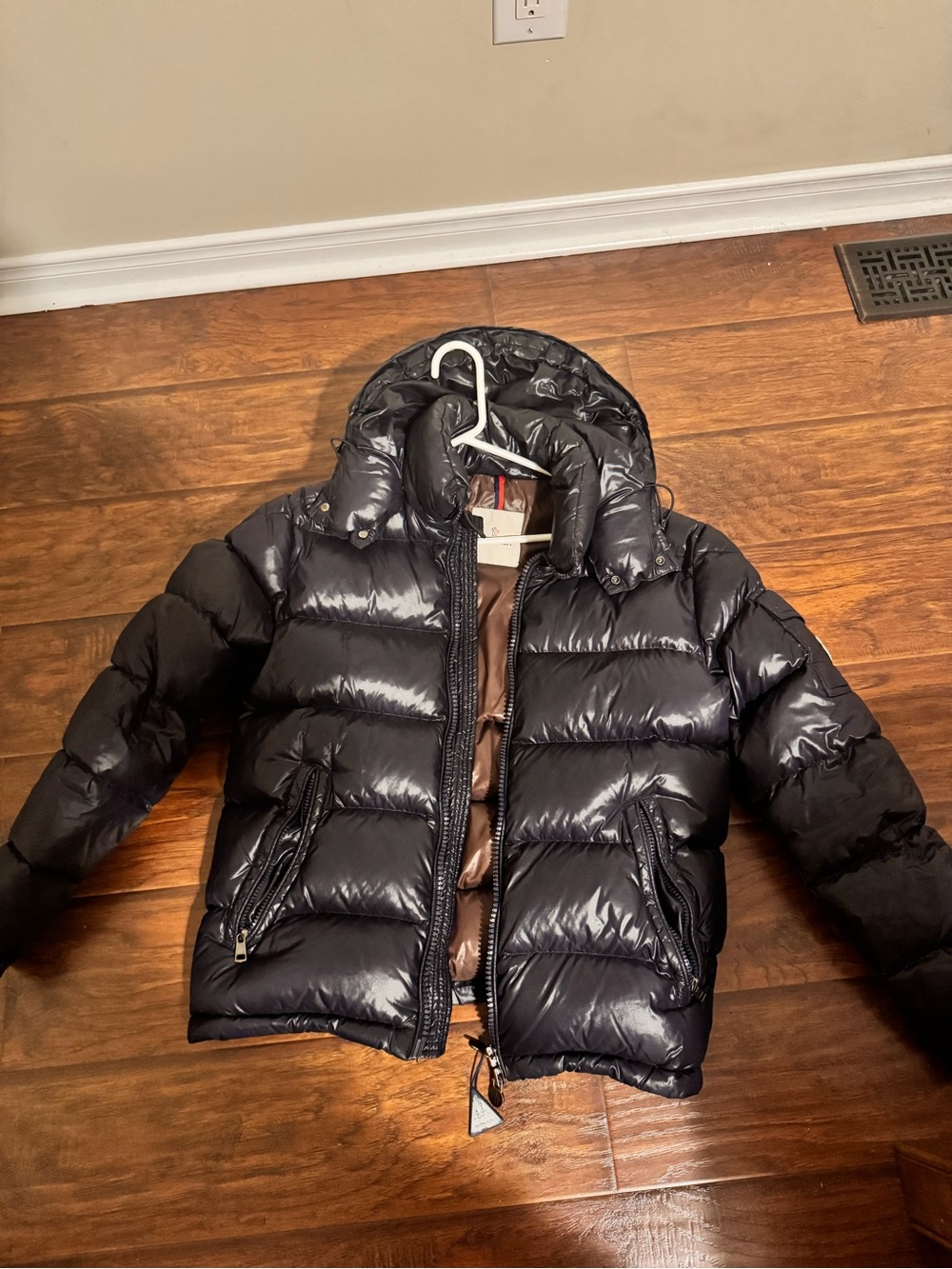 Moncler men’s Navy Blue Puffer Jacket with Hood